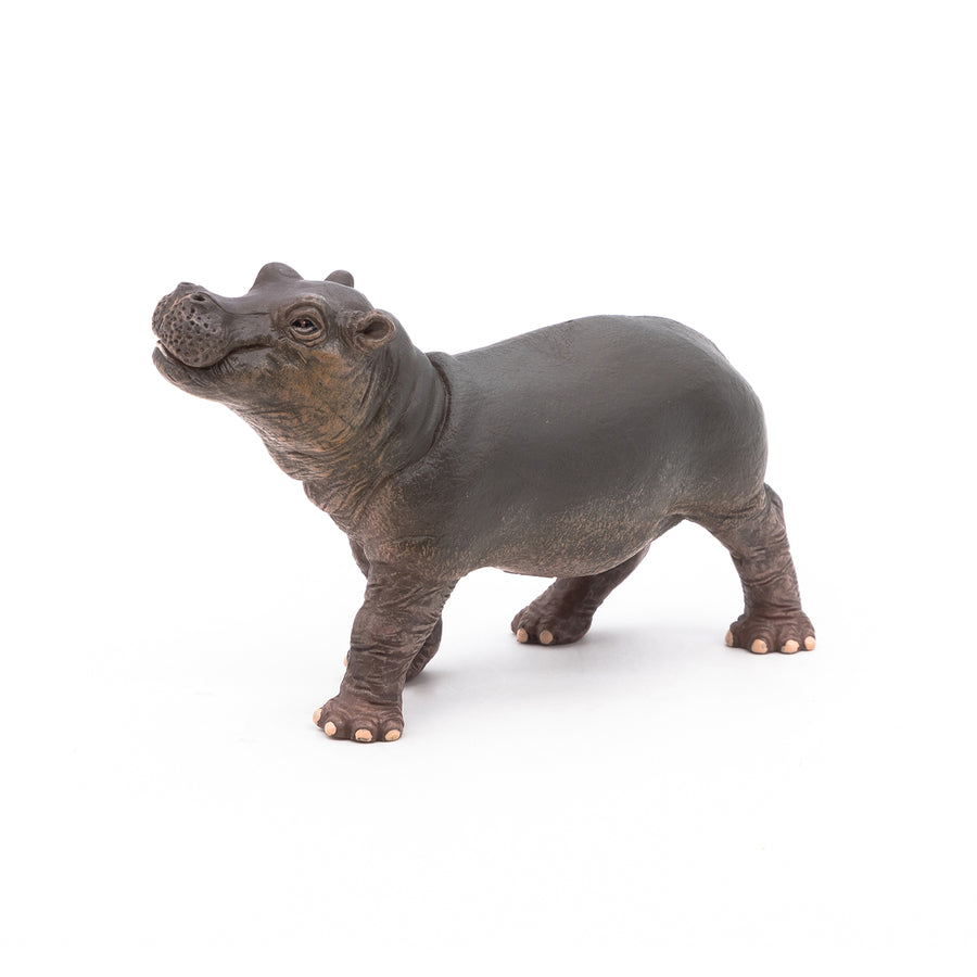 Figurine Bébé hippopotame  Papo en PVC, thème savane, Collection Animaux sauvages, jouet éducatif idéal pour enfants et collectionneurs