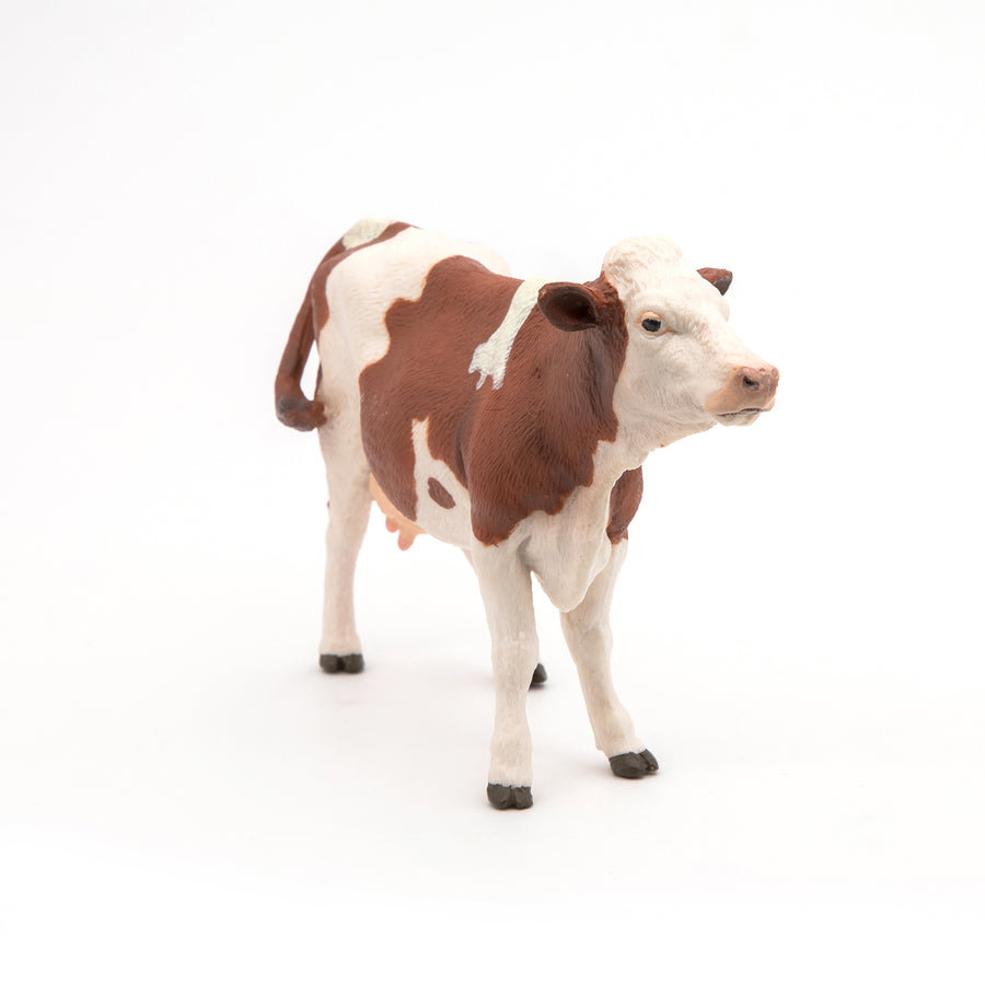 Figurine Vache montbéliarde Papo en PVC, Collection Vie à la ferme, jouet éducatif idéal pour enfants et collectionneurs
