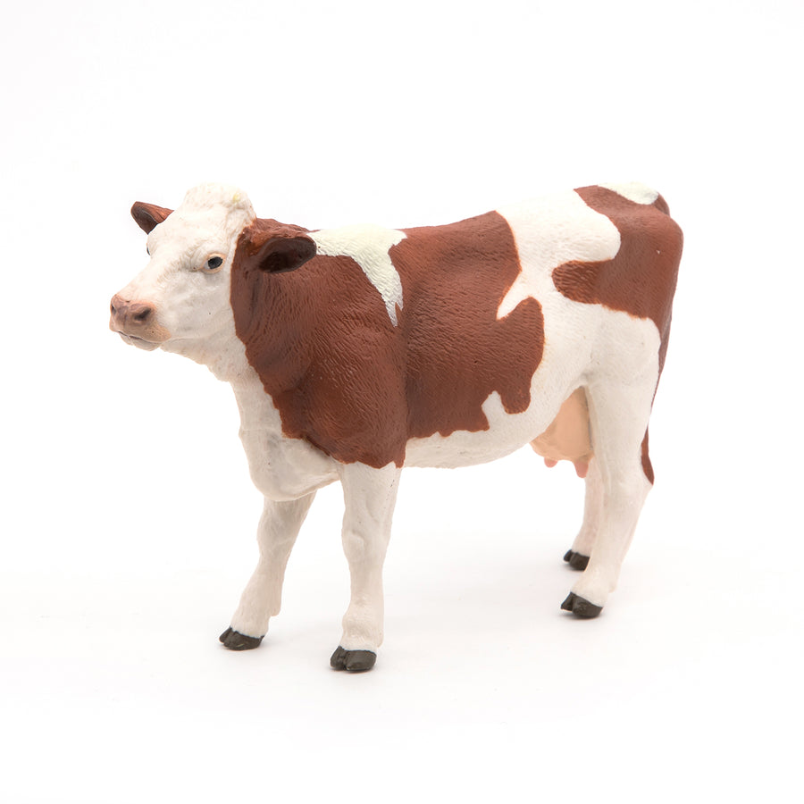 Figurine Vache montbéliarde Papo en PVC, Collection Vie à la ferme, jouet éducatif idéal pour enfants et collectionneurs