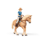 Figurine Cheval western et sa cavalière Papo en PVC, Collection chevaux, jouet éducatif idéal pour enfants et collectionneurs
