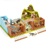 Le zoo Papo en bois, Collection Animaux sauvages, décor pour figurines, idéal pour enfants