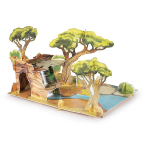 La savane Papo en carton renforcé, Collection Animaux sauvages, décor pour figurines, idéal pour enfants