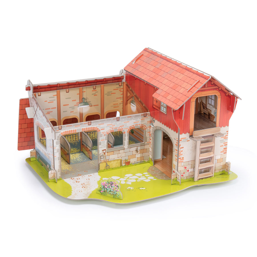 La ferme Papo en carton renforcé, Collection Vie à la ferme, jouet éducatif idéal pour enfants et collectionneurs