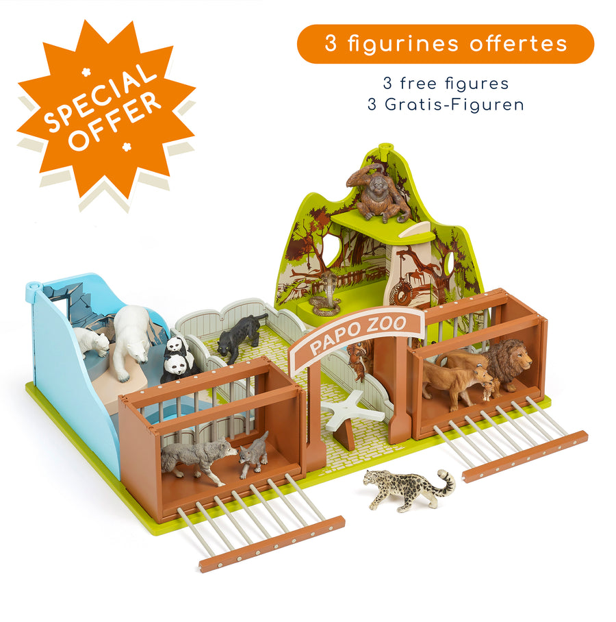 Le zoo + 3 figurines offertes